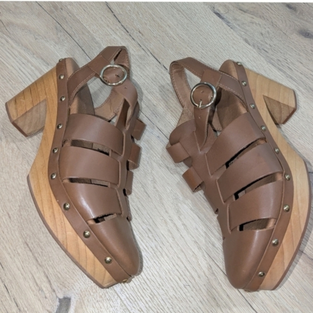 Anthropologie Pilcro Leather Fisherman Clog Sandal - Picture 3 of 10